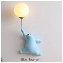 GobekUsa Bear Wall Lamp | Cute Nordic Cartoon Design for Girls Bedroom, Study, Dormitory