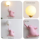 GobekUsa Bear Wall Lamp | Cute Nordic Cartoon Design for Girls Bedroom, Study, Dormitory