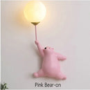 GobekUsa Bear Wall Lamp | Cute Nordic Cartoon Design for Girls Bedroom, Study, Dormitory