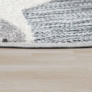 Round Kids Rug Lilo Cute Zoo Animals - Grey