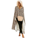 GobekUsa Cute Leopard Flannel Lap Blanket - Soft & Warm Autumn Shawl Blanket
