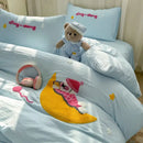 GobekUsa Cartoon Embroidery Bed Sets - Super Soft & Cute Bedding Set for Kids & Adults