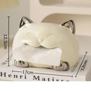 GobekUsa Cartoon Puppy Tissue Box: Cute Animals Ceramic Desk Decoration & Paper Towel Case