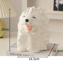 GobekUsa Cartoon Puppy Tissue Box: Cute Animals Ceramic Desk Decoration & Paper Towel Case