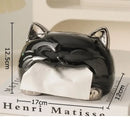 GobekUsa Cartoon Puppy Tissue Box: Cute Animals Ceramic Desk Decoration & Paper Towel Case