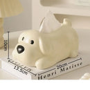 GobekUsa Cartoon Puppy Tissue Box: Cute Animals Ceramic Desk Decoration & Paper Towel Case