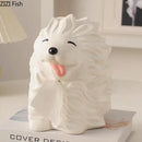 GobekUsa Cartoon Puppy Tissue Box: Cute Animals Ceramic Desk Decoration & Paper Towel Case