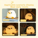 Cute white duck silicone night light bedroom dimming touch lamp by Decorbites