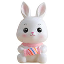 Cute white rabbit ceramic bunny piggy bank – kids bedroom money box by Decorbites