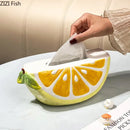 GobekUsa Lemon Ceramic Tissue Box - Cute Table Decoration - Bedside Paper Towel Case