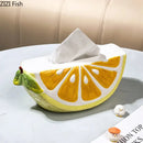 GobekUsa Lemon Ceramic Tissue Box - Cute Table Decoration - Bedside Paper Towel Case