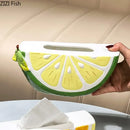 GobekUsa Lemon Ceramic Tissue Box - Cute Table Decoration - Bedside Paper Towel Case