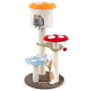 Cute Mushroom Cat Tree with Sisal Scratching Posts Top Condo and Padded Platforms-Multicolor by LJGDeals