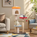 Cute Mushroom Cat Tree with Sisal Scratching Posts Top Condo and Padded Platforms-Multicolor by LJGDeals