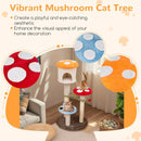 Cute Mushroom Cat Tree with Sisal Scratching Posts Top Condo and Padded Platforms-Multicolor by LJGDeals