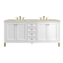 James Martin Chicago 72" Double Bathroom Vanity, Glossy White