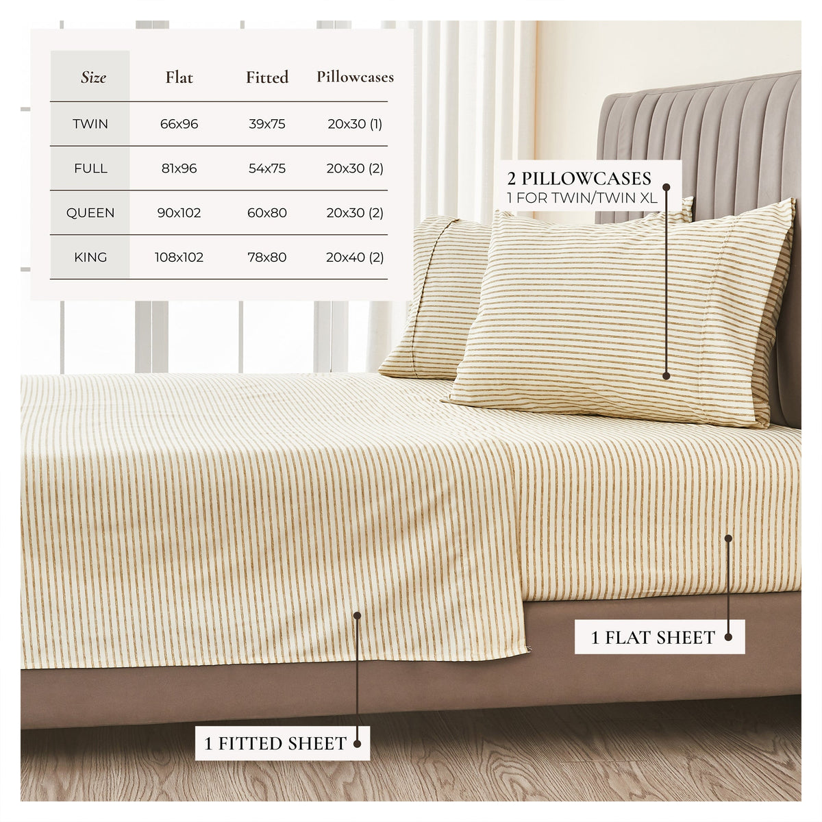 Striped Sheet Set - Evette Collection, photo 12 of 40