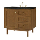 James Martin Laurent 36" Dual Mount Single Bathroom Vanity, Honey Oak