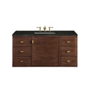 James Martin Amberly 48" Dual Mount Single Bathroom Vanity, Mid-Century Walnut