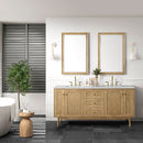 James Martin Laurent 72" Dual Mount Double Bathroom Vanity, Light Natural Oak