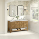 James Martin Breckenridge 60" Double Bathroom Vanity, Light Natural Oak
