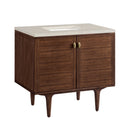 James Martin Amberly 36" Dual Mount Single Bathroom Vanity, Mid-Century Walnut