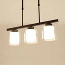 GobekUsa Cylinder Island Pendant Light Fixture - Modern Black/Silver, Clear Glass - Ideal for Kitchen