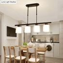 GobekUsa Cylinder Island Pendant Light Fixture - Modern Black/Silver, Clear Glass - Ideal for Kitchen
