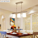 GobekUsa Cylinder Island Pendant Light Fixture - Modern Black/Silver, Clear Glass - Ideal for Kitchen