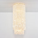Cylindrical Capiz Shell Flush Mount Chandelier