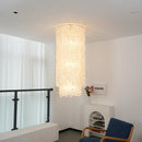 Cylindrical Capiz Shell Flush Mount Chandelier