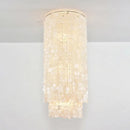Cylindrical Capiz Shell Flush Mount Chandelier