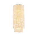 Cylindrical Capiz Shell Flush Mount Chandelier