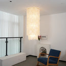 Cylindrical Capiz Shell Flush Mount Chandelier