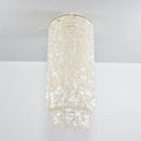 Cylindrical Capiz Shell Flush Mount Chandelier