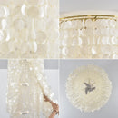 Cylindrical Capiz Shell Flush Mount Chandelier