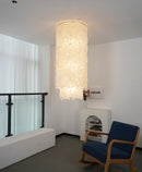 Cylindrical Capiz Shell Flush Mount Chandelier