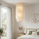 Cylindrical Capiz Shell Flush Mount Chandelier