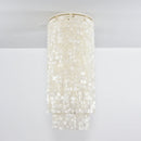 Cylindrical Capiz Shell Flush Mount Chandelier