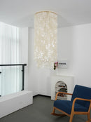 Cylindrical Capiz Shell Flush Mount Chandelier