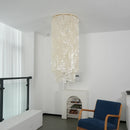 Cylindrical Capiz Shell Flush Mount Chandelier