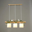 GobekUsa Cylindrical Milk Glass Island Lamp with Bird Deco for Country Style Restaurants