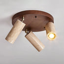 Cylindrical Terra Beam Travertine Ceiling Light