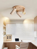 Cylindrical Terra Beam Travertine Ceiling Light