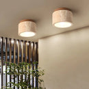 Cylindrical Travertine Ceiling Light