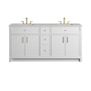 James Martin Bellshire 72" Double Bathroom Vanity, Bright White