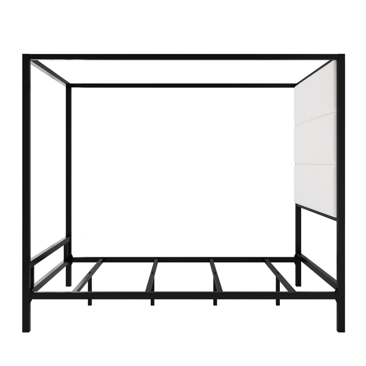 Canopy Bed With Tall Upholstered Headboard, 4 Poster Frame, photo 17 of 21