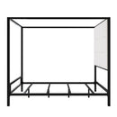 Canopy Bed With Tall Upholstered Headboard, 4 Poster Frame