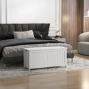 39.4" Storage Chest w/ 2 Safety Hinges, Wooden Box, White