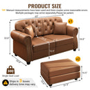 Upholstered Sofa With Nailhead Trim, Rolled Armrests With Ottoman